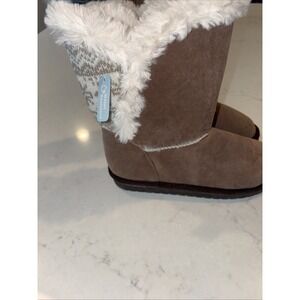 Essentials by Muk Luks‎ Womens Carey Wrap Boots Brown 6 M US Winter Faux Fur